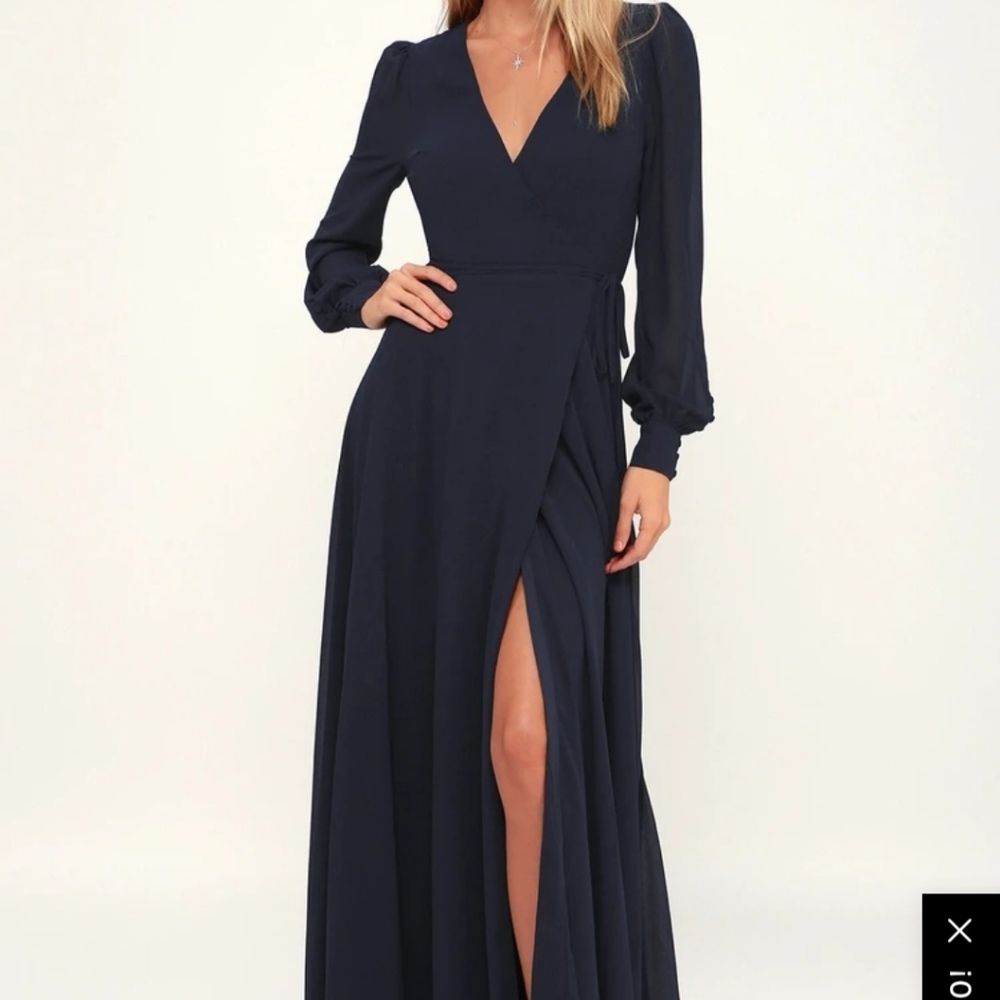Lulu's wrap maxi black dress